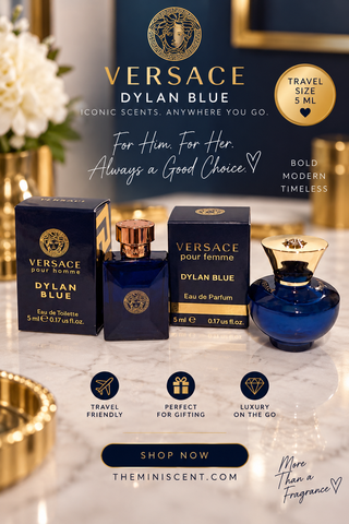 Versace Dylan Blue His & Hers Perfume Duo | 5ml Designer Mini Fragrances by The Mini Scent Store